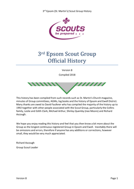 3Rd Epsom Scout Group Official History