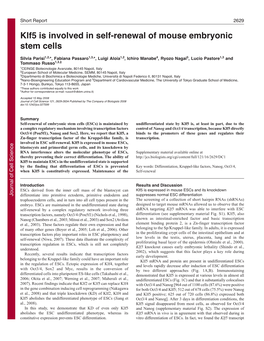 Klf5 Is Involved in Self-Renewal of Mouse Embryonic Stem Cells