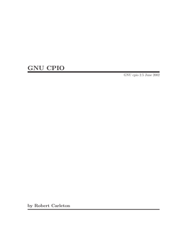 GNU CPIO GNU Cpio 2.5 June 2002