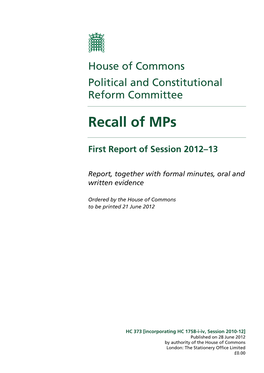 Recall of Mps