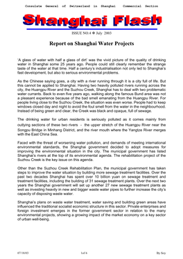 Report on Shanghai Water Projects