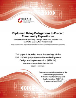 Diplomat: Using Delegations to Protect Community Repositories