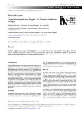 Observations of Pale and Rüppell's Fox from the Afar Desert