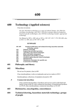 600 Technology (Applied Sciences)