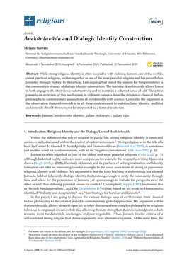 Anekāntavāda and Dialogic Identity Construction