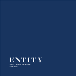 Entity Academy Mentorship Program 2016-2017