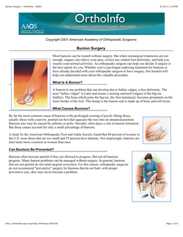 Bunion Surgery - Orthoinfo - AAOS 6/10/12 3:20 PM