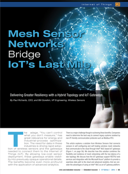 Mesh Sensor Networks Bridge Iot's Last Mile