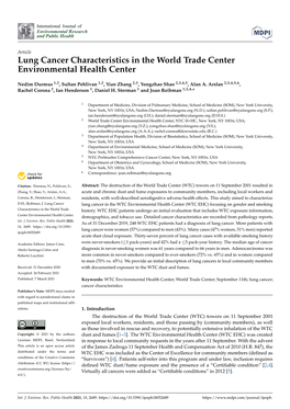 Lung Cancer Characteristics in the World Trade Center Environmental Health Center