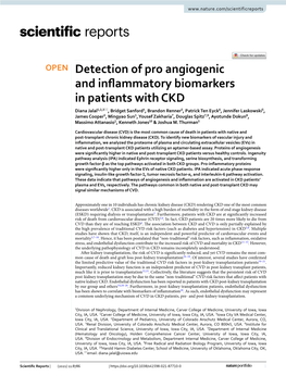 Detection of Pro Angiogenic and Inflammatory Biomarkers in Patients With