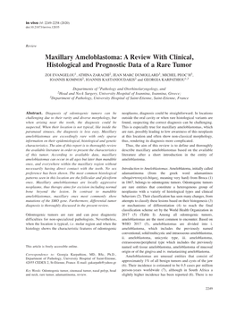 Maxillary Ameloblastoma: a Review with Clinical, Histological