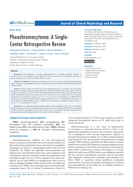 Pheochromocytoma: a Single-Center Retrospective Review