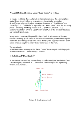 Considerations About “Dead Centre” in Cycling. in Bicycle Pedalling, The