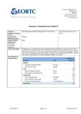 Summary Attachment for Eudract