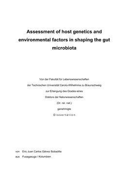 Assessment of Host Genetics and Environmental Factors in Shaping the Gut Microbiota