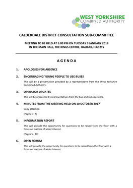 (Public Pack)Agenda Document for Calderdale District Consultation