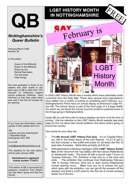 Lgbt History Month in Nottinghamshire