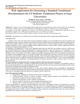 Web Application for Generating a Standard Coordinated Documentation for CS Students’ Graduation Project in Gaza Universities Ibrahim M