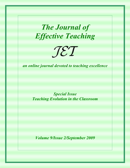 The Journal of Effective Teaching an Online Journal Devoted to Teaching Excellence