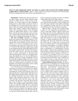 WHAT IS the VREDEFORT DOME TEACHING US ABOUT the SEARCH for OTHER ERODED LARGE IMPACT STRUCTURES? Roger L