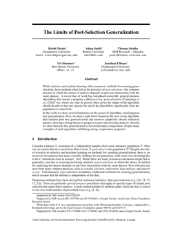 The Limits of Post-Selection Generalization