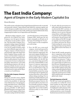 The East India Company: Agent of Empire in the Early Modern Capitalist Era