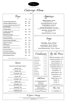 Catering Menu