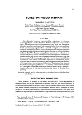 Forest Pathology in Hawaii*