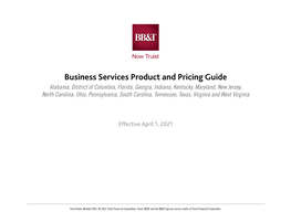 Business Services Pricing Guide (PDF)