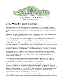 Crida Wind Proposal: the Facts