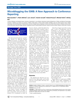 Microblogging the ISMB: a New Approach to Conference Reporting