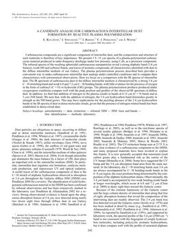 A Candidate Analog for Carbonaceous Interstellar Dust: Formation by Reactive Plasma Polymerization E