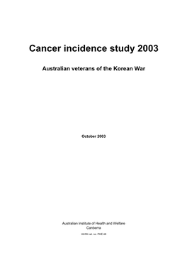 Cancer Incidence Study 2003