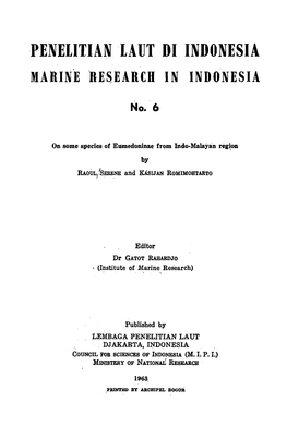 On Some Species of Eumedoninae from Indo-Malayan Region .' , By