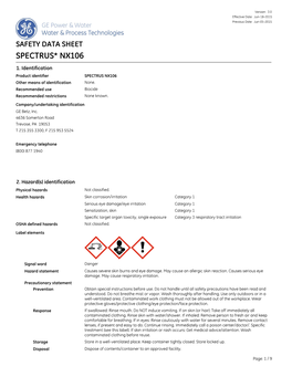 Safety Data Sheet Spectrus* Nx106