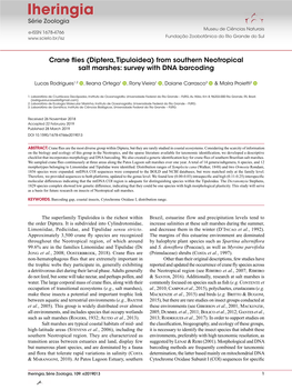 Crane Flies (Diptera, Tipuloidea) from Southern Neotropical Salt Marshes: Survey with DNA Barcoding