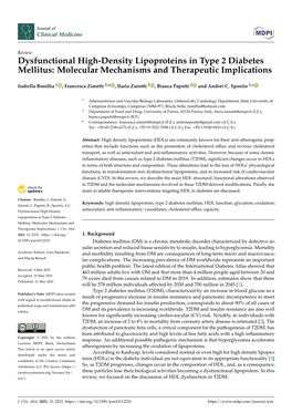 Dysfunctional High-Density Lipoproteins in Type 2 Diabetes Mellitus: Molecular Mechanisms and Therapeutic Implications