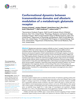 Conformational Dynamics Between Transmembrane Domains And