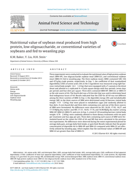 Nutritional Value of Soybean Meal Produced from High Protein, Low Oligosaccharide, Or Conventional Varieties of Soybeans And