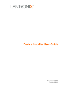 Deviceinstaller User Guide