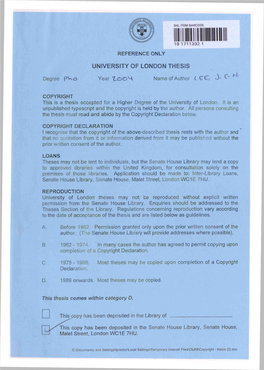 University of London Thesis