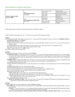 EDITED PEDIGREE for SASKIA's DREAM (GB)