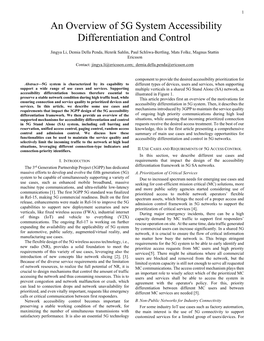 An Overview of 5G System Accessibility Differentiation and Control