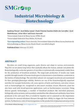 Gr up Industrial Microbiology & Biotechnology