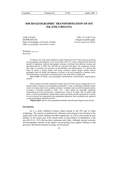 Socio-Geographic Transformation of Ist Island, Croatia