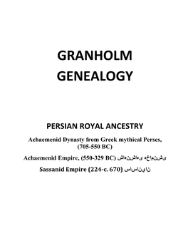 Persian Royal Ancestry