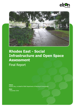 Rhodes East - Social Infrastructure and Open Space Assessment Final Report