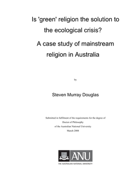 Of Mainstream Religion in Australia
