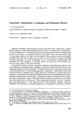 Of Quantum and Information Theories