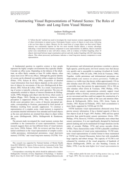 Constructing Visual Representations of Natural Scenes: the Roles of Short- and Long-Term Visual Memory